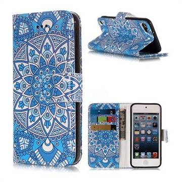 Retro Totem Flower PU Leather Wallet Phone Case for iPod Touch 5 6