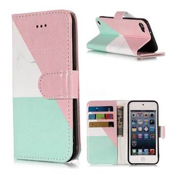 Tricolor Marble PU Leather Wallet Phone Case for iPod Touch 5 6