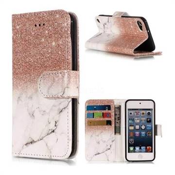 Glittering Rose Gold PU Leather Wallet Phone Case for iPod Touch 5 6