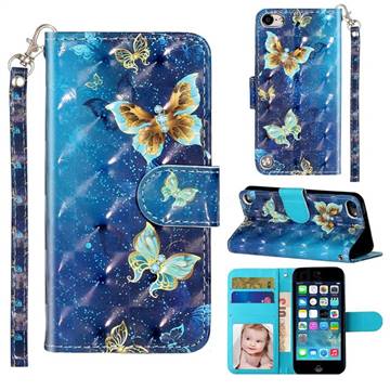 Rankine Butterfly 3D Leather Phone Holster Wallet Case for iPod Touch 5 6