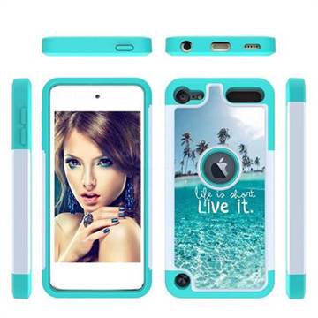 Sea and Tree Shock Absorbing Hybrid Defender Rugged Phone Case Cover for iPod Touch 7 (7th Generation, 2019)