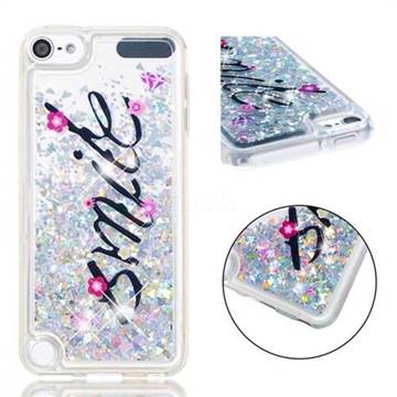 Smile Flower Dynamic Liquid Glitter Quicksand Soft TPU Case for iPod Touch 7 (7th Generation, 2019)