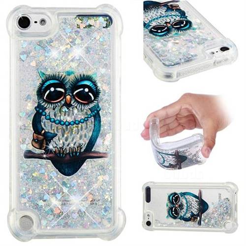 Sweet Gray Owl Dynamic Liquid Glitter Sand Quicksand Star TPU Case for iPod Touch 7 (7th Generation, 2019)