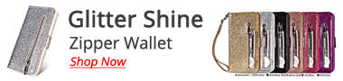 wholesale Glitter Shine Leather Zipper Wallet Phone Case Cover